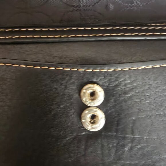 Vintage FOSSIL Genuine Leather Trifold Womens Wallet Credit Card Snap Black - Picture 4 of 12